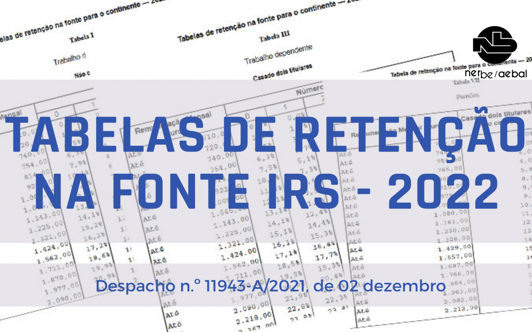 Tabelas de Retenção na Fonte IRS | 2022